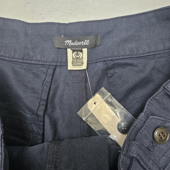 Madewell Palazzo Wide Legged Relaxed  Pants Lenin Blend True Navy Blue Sz 6 - Picture 8 of 16